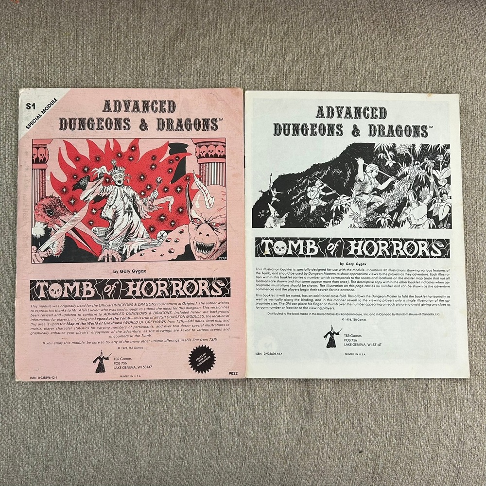 TSR AD&D Dungeons and Dragons S1 Tomb of Horrors Module Vintage Gary Gygax